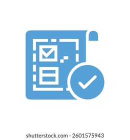 An icon representing site plan approval designed for construction themes.