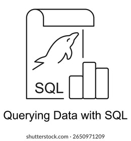 Ícone que representa a habilidade de escrever consultas SQL para extrair, manipular e gerenciar dados estruturados de bancos de dados.