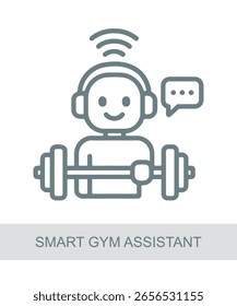 An icon representing smart gym assistant, used in AI, tech, or futuristic interface designs.