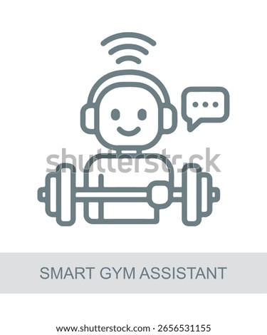 An icon representing smart gym assistant, used in AI, tech, or futuristic interface designs.