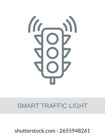 An icon representing smart traffic light, used in AI, tech, or futuristic interface designs.