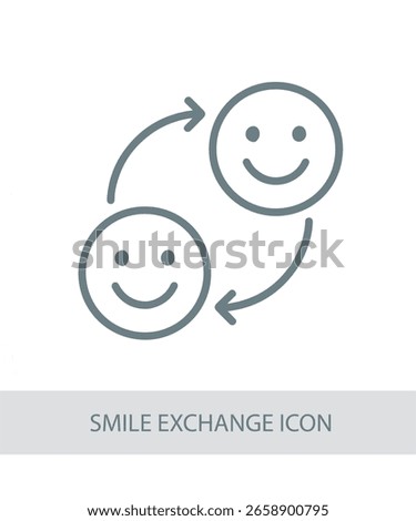 An icon representing smile exchange icon, useful for personal growth and soft skill development visuals.