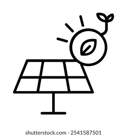 Icon representing solar energy and sustainability.