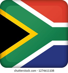 Icon representing square button flag of South Africa. Ideal for catalogs of institutional materials and geography