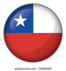 Icon representing square button flag of Chile. Ideal for catalogs of institutional materials and geography