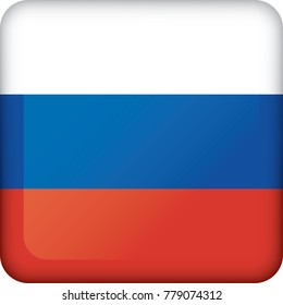 Icon representing square button flag of Russia. Ideal for catalogs of institutional materials and geography