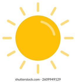 Icon representing the sun, suitable for weather applications, energy topics, or outdoor activities.
