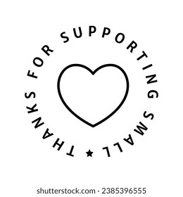 An icon representing support for small businesses, emphasizing local commerce, the circular support seal, and appreciation for small businesses.