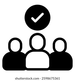 An icon representing teamwork and collaboration, ideal for digital platforms and presentations.