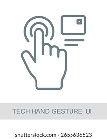 Ein Symbol, das technische Handgesten ui darstellt und in KI-, Tech- oder futuristischen Schnittstellendesigns verwendet wird.