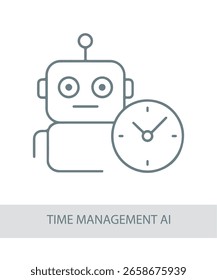 Un icono que representa la ayuda de la gestión del tiempo, utilizada en sistemas inteligentes, automatización o industrias tecnológicas.