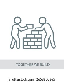 An icon representing together we build, useful for personal growth and soft skill development visuals.