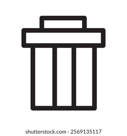 Icon representing a trash bin, used to symbolize waste disposal or cleanliness.