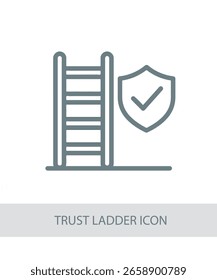 An icon representing trust ladder icon, useful for personal growth and soft skill development visuals.