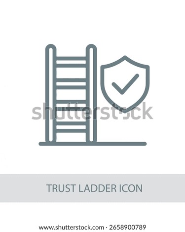 An icon representing trust ladder icon, useful for personal growth and soft skill development visuals.