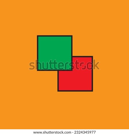 An icon representing two shapes merging together, used to combine or merge objects or layers into one.