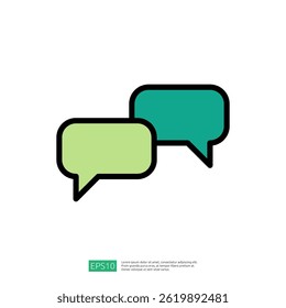Icon Representing Two Speech Bubbles for Communication and Dialogue in Modern Digital Conversations
