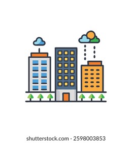 An icon representing urban development for city growth.