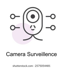 An icon representing the use of surveillance cameras to monitor and secure physical and digital spaces.