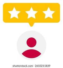 An icon representing user feedback, useful for apps or websites focusing on reviews.