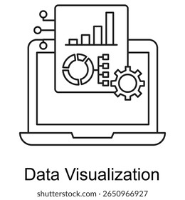 Icon representing visual representation of data using tools like Tableau to uncover insights.