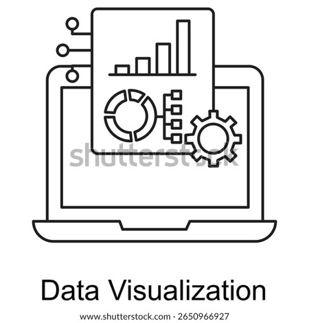 Icon representing visual representation of data using tools like Tableau to uncover insights.