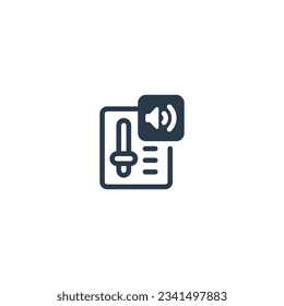 Ein Symbol, das Lautstärkeregelung und Audioeinstellung darstellt