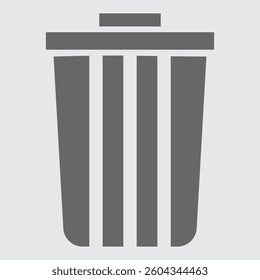 Icon representing waste disposal, garbage bin, recycling, environmental sustainability concept.