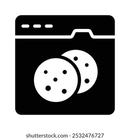 An icon representing website cookies, indicating data storage and user tracking
