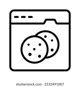 An icon representing website cookies, indicating data storage and user tracking