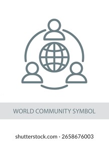 An icon representing world community symbol, useful for personal growth and soft skill development visuals.