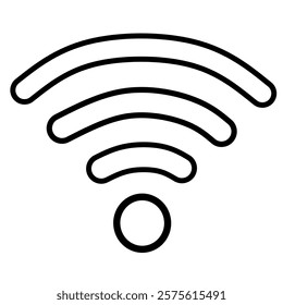 The icon represents a Wi-Fi signal. It's a universally recognized symbol that indicates the availability of a wireless internet connection.