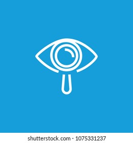 Icon of research in ophthalmology. Human eye, magnifying glass, optometric. Vision concept. Can be used for topics like medicine, eye examination, eyesight