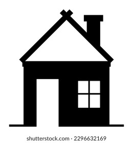 The icon of the residence of the house has a white background. Icons of homes, palaces, and buildings