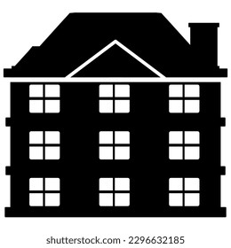 The icon of the residence of the house has a white background. Icons of homes, palaces, and buildings