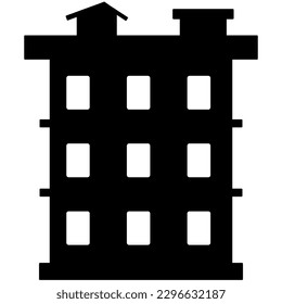 The icon of the residence of the house has a white background. Icons of homes, palaces, and buildings