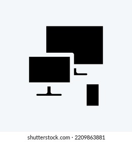 Icon Responsive. geeignet für Startsymbol. Glyph-Stil. einfaches Design bearbeitbar. Designvorlage, Vektor. einfache Abbildung