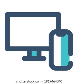 icon responsive web using filled line style and blue color