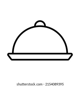 Icon Of Restaurant Cloche. Bold outline design with editable stroke width. Vector Illustration.