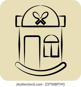 Icon Restaurant. related to Icon Building symbol. hand drawn style. simple design editable. simple illustration