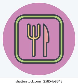 Icon Restaurant. related to Public symbol. color mate style. design editable