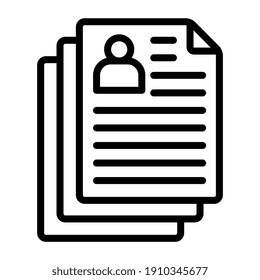 Icon of resumes, linear design