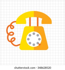 Icon of retro telephone with rotary dial
