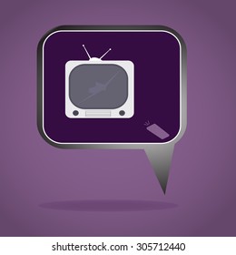 Icon with retro tv for digital design
