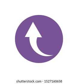 icon of return arrow in color circle illustration