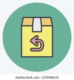Icon Return. suitable for education symbol. color mate style. simple design editable. design template vector. simple illustration