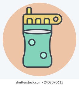 Icon Reusable Bottle. related to Plastic Pollution symbol. color mate style. simple design editable. simple illustration