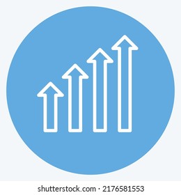 Icon Revenues. suitable for digital web symbol. blue eyes style. simple design editable. design template vector. simple symbol illustration