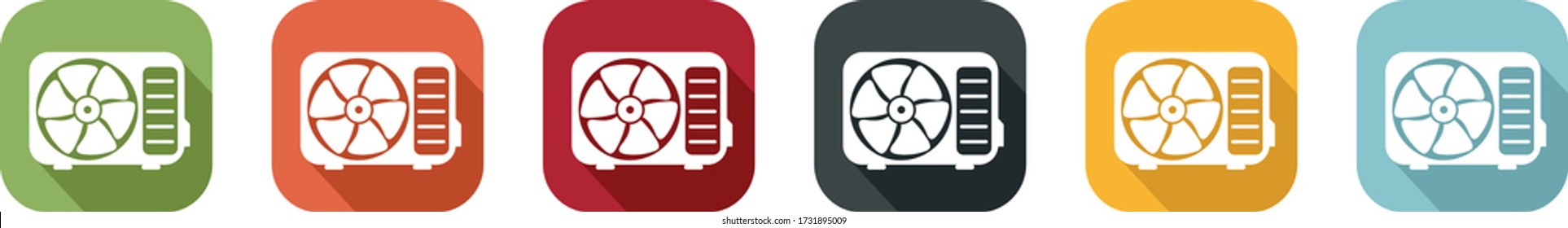 Icon of a reversible heat pump system for air conditioning