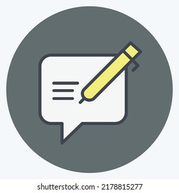 Icon Review. geeignet für Feedback-Symbol. Farbenmagier-Stil. einfaches Design bearbeitbar. Designvorlage, Vektor. einfache Symbolillustration